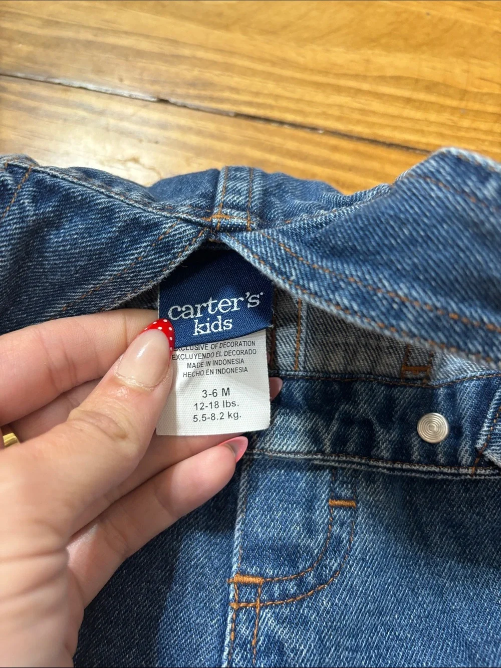 Vintage Carter’s Size 3-6 Months Denim Overalls w/Construction Vehicles